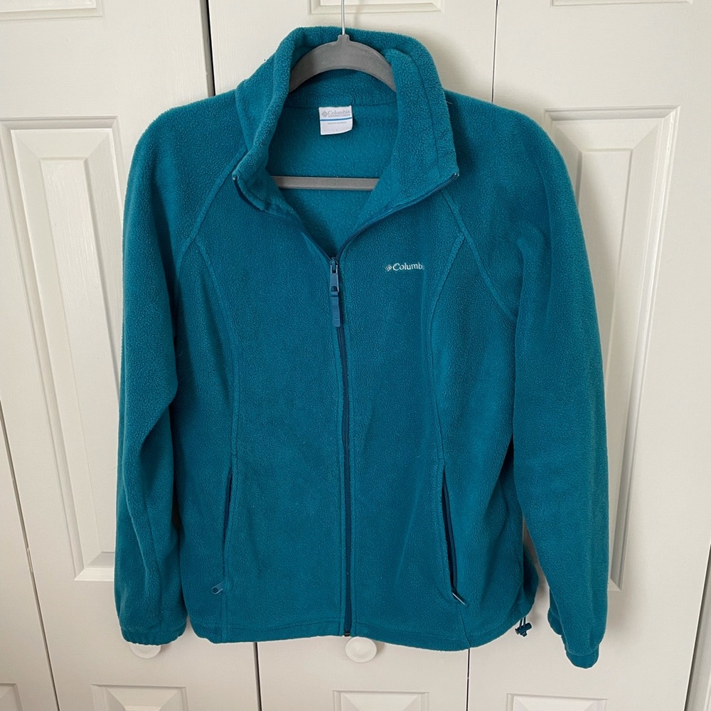 Columbia Teal Blue Fleece Jacket - Size Large - Great Condition